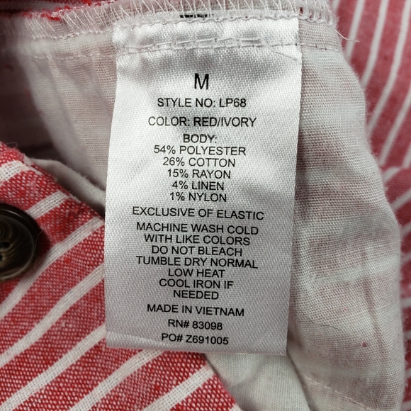 CISONO LINEN high rise wide leg striped pants size Medium - Picture 3 of 12